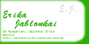 erika jablonkai business card